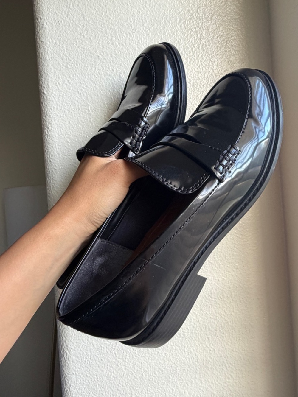 Franco Sarto Women's Black Patent Loafers